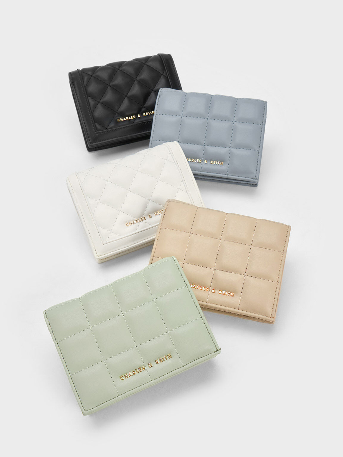 Micaela Quilted Cardholder, Cream, hi-res