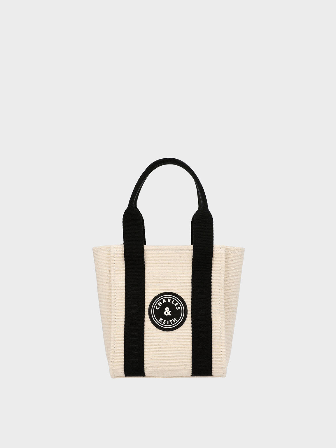 Mini Canvas Contrast-Trim Tote Bag, Multi, hi-res