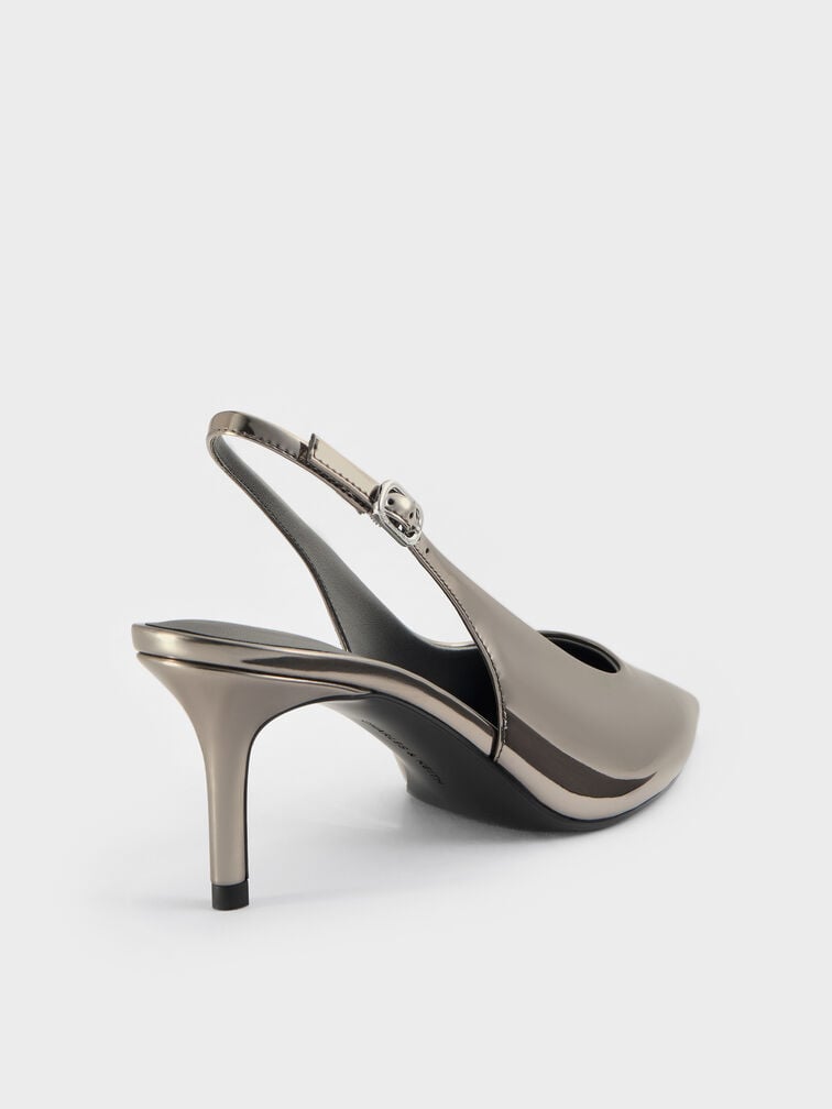 Kaia 尖頭裸跟鞋, 金灰色, hi-res