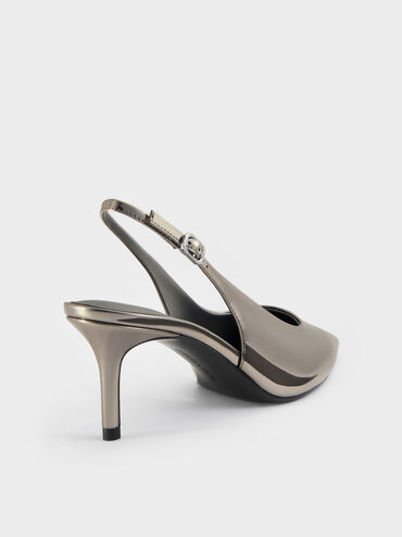 Kaia 尖頭裸跟鞋, 金灰色, hi-res