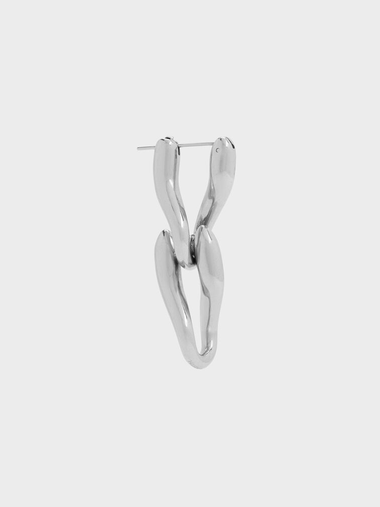 Kris Chain-Link Drop Earrings, Silver, hi-res