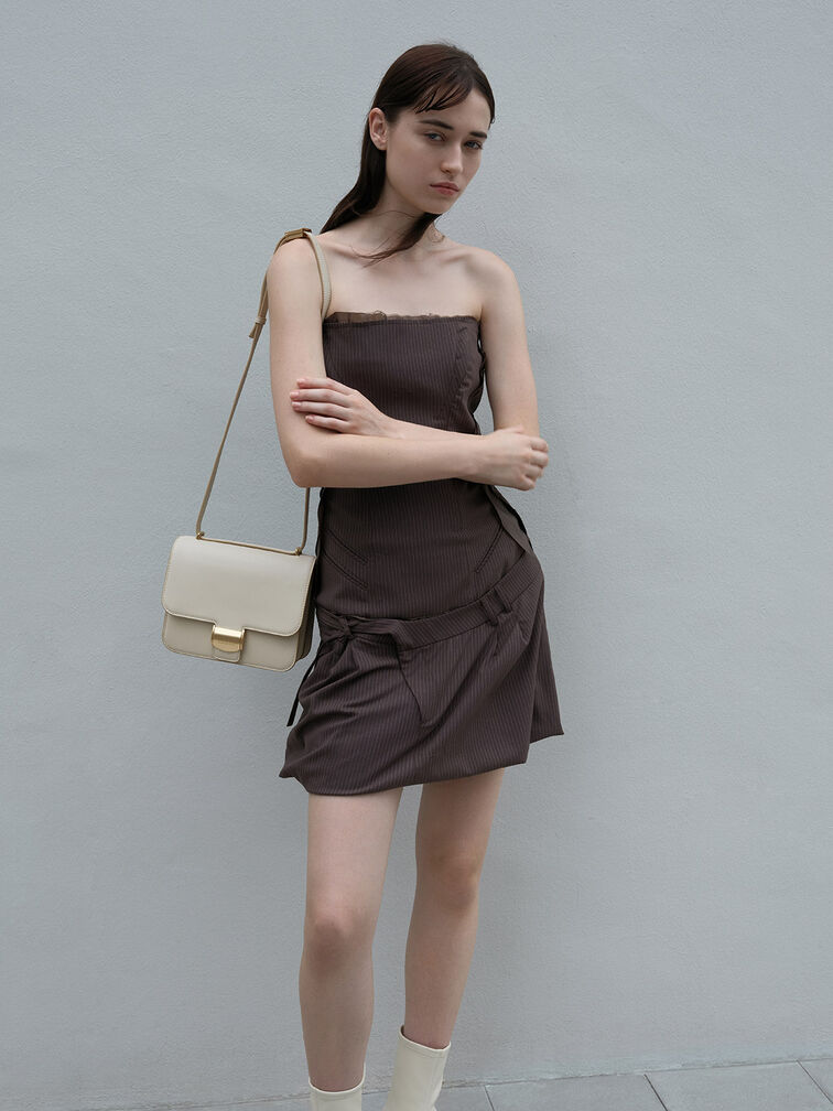 Bolso tipo caja Violetta, Beige, hi-res