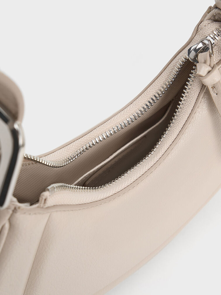 Petra Curved Shoulder Bag, Oat, hi-res