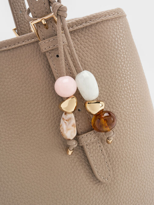 Baral Bead-Charm Tote Bag, Taupe, hi-res