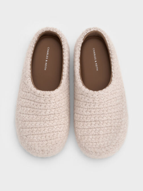 Crochet Flat Mules, Chalk, hi-res
