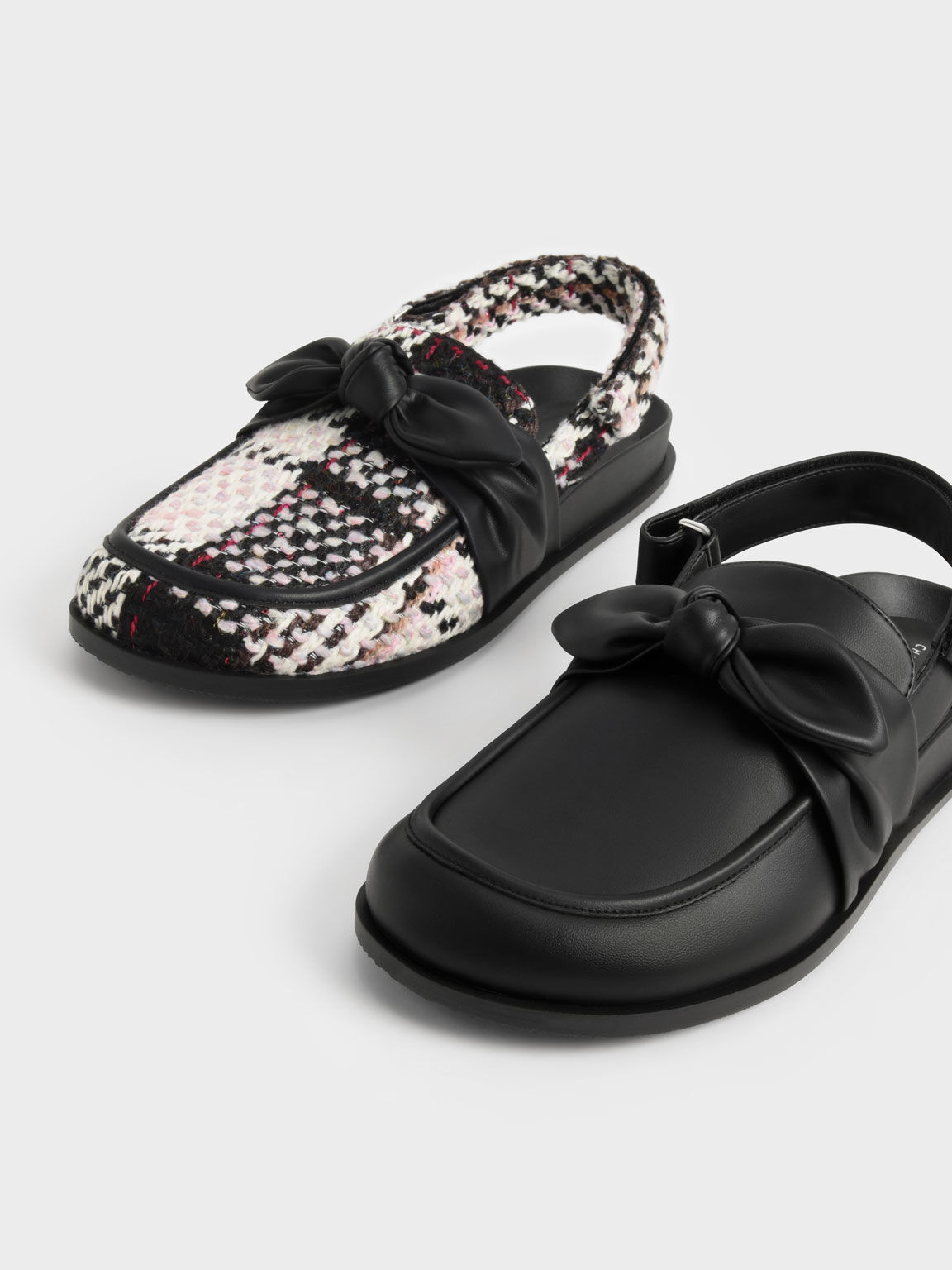Woven Bow-Tie Slingback Loafers, Multi, hi-res