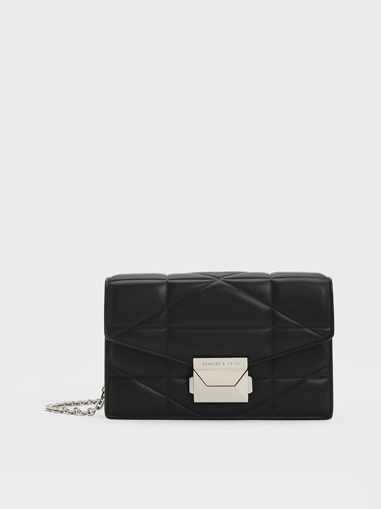 Light Grey Chain Strap Shoulder Bag - CHARLES & KEITH US