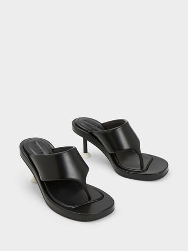 Noemi Spool Heel Sandals, Black, hi-res