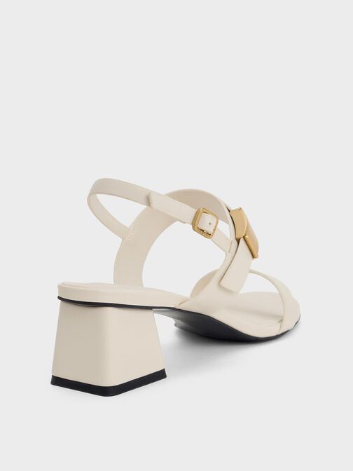 Yvette Double-Strap Heeled Sandals, Chalk, hi-res