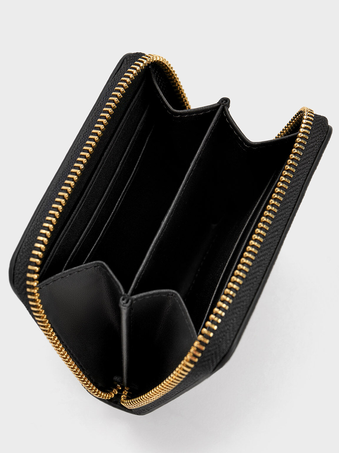 Small Zip-Around Wallet, Black, hi-res