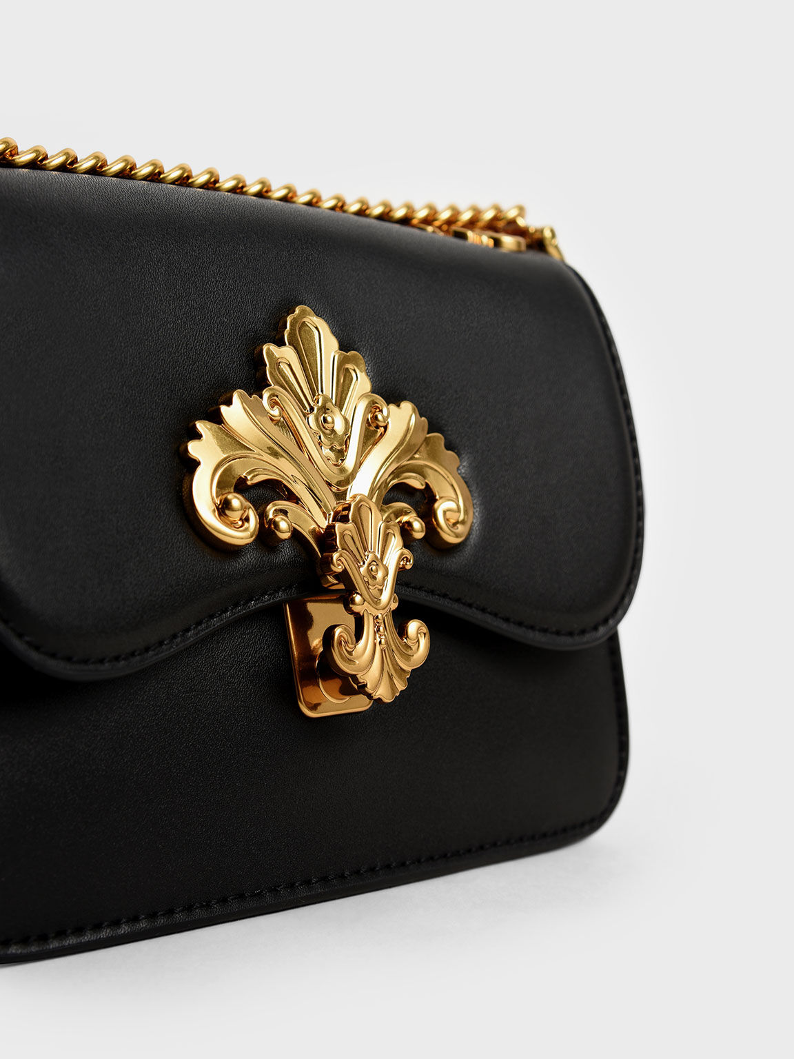 Meriah Chain Strap Crossbody Bag, Black, hi-res