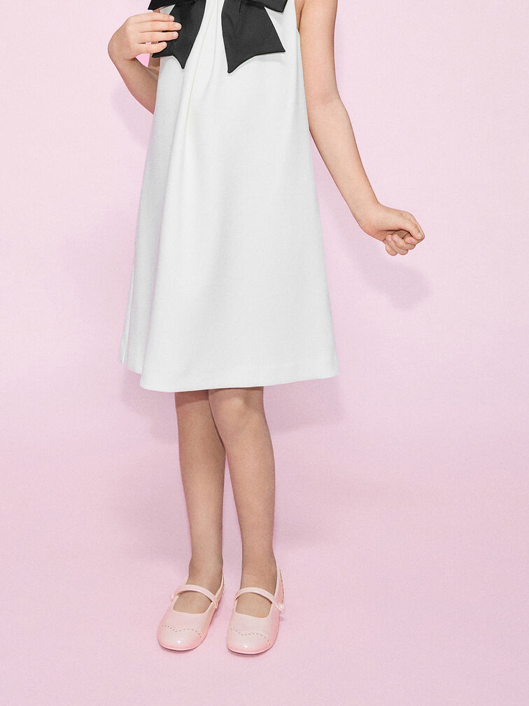 Marianne Girls' Heart Mary Jane Flats, Light Pink, hi-res