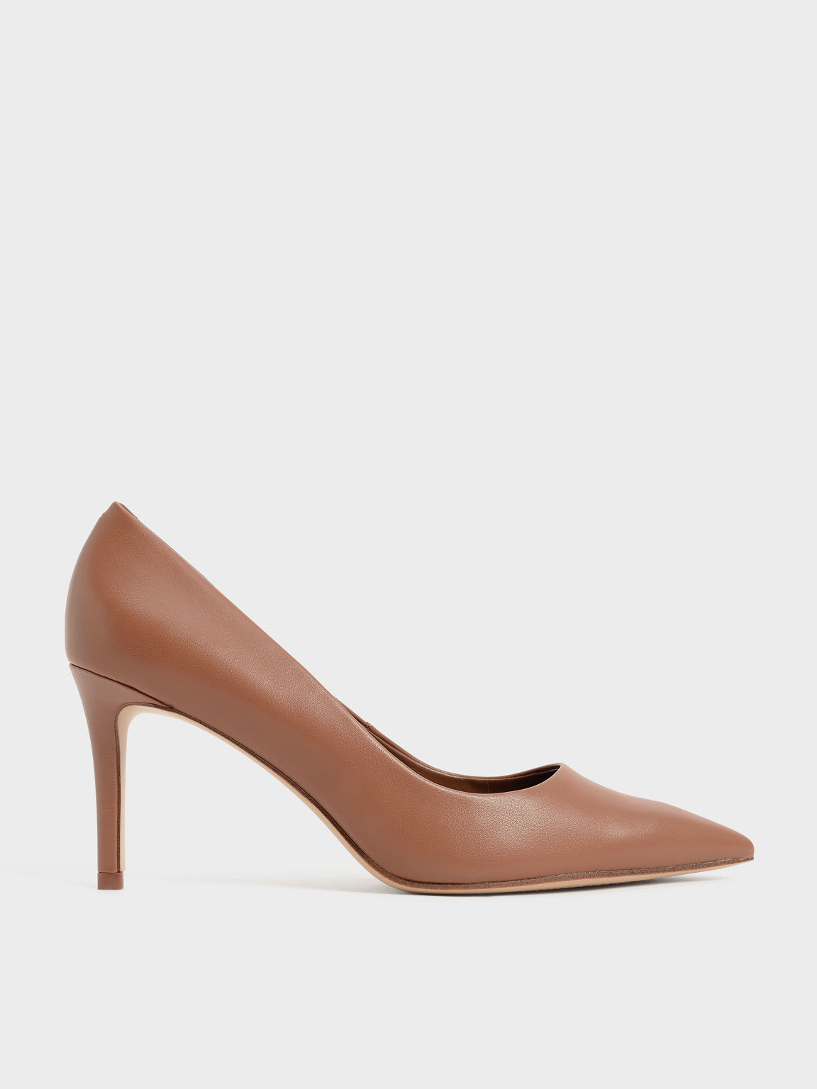 Pointed Toe Stiletto Pumps, Brown, hi-res