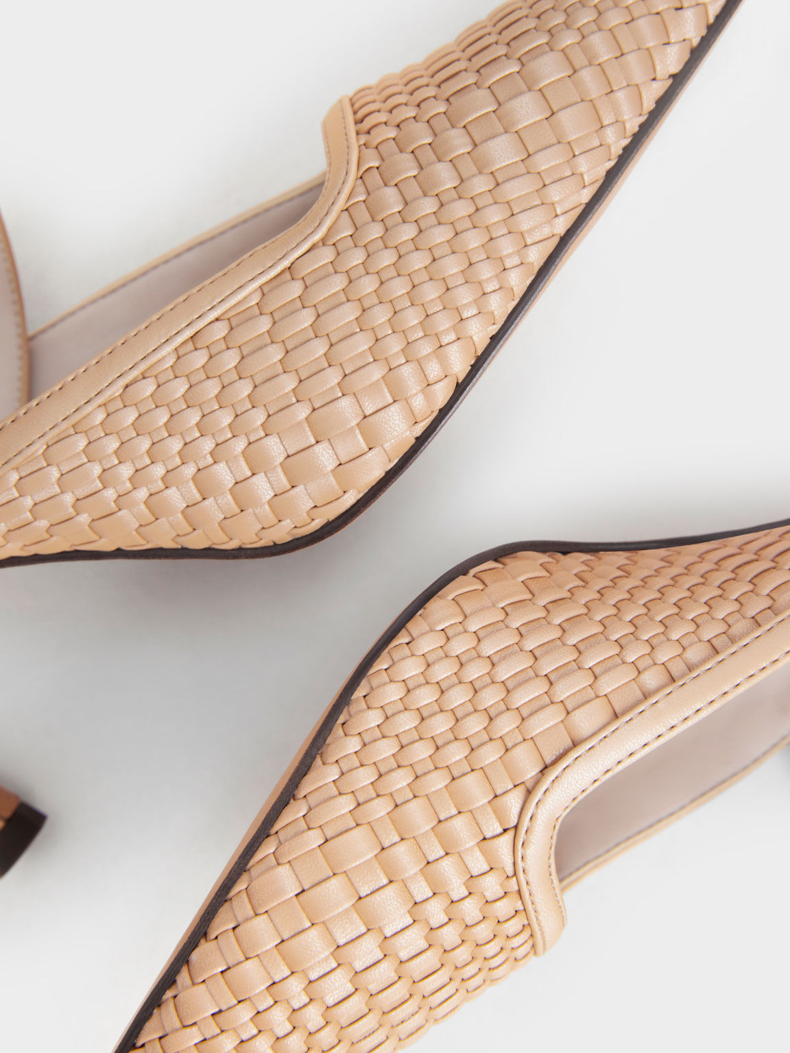 Woven Heeled Mules, Camel, hi-res