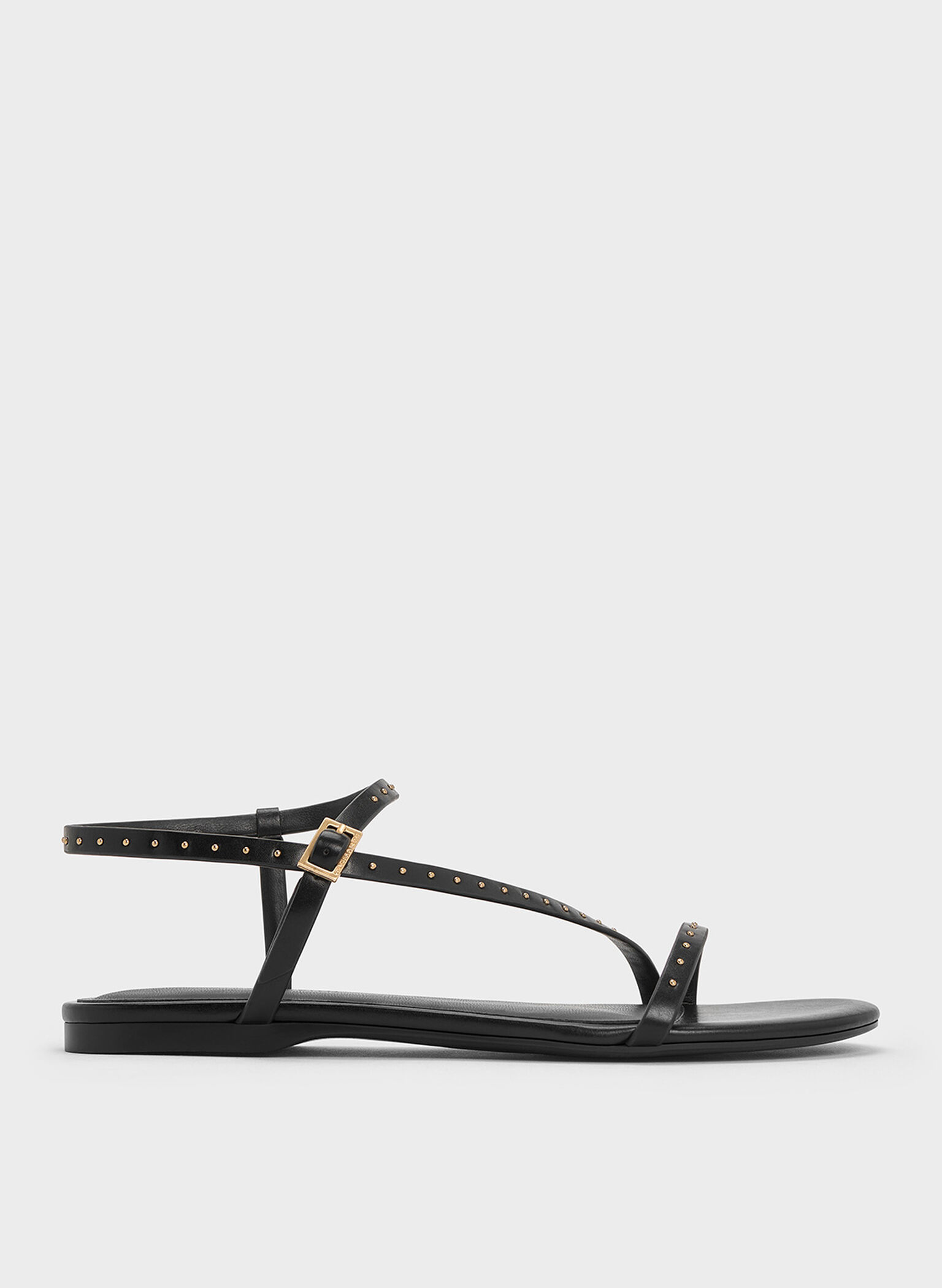 Sandalias tipo pulsera con tachuelas, Negro, hi-res