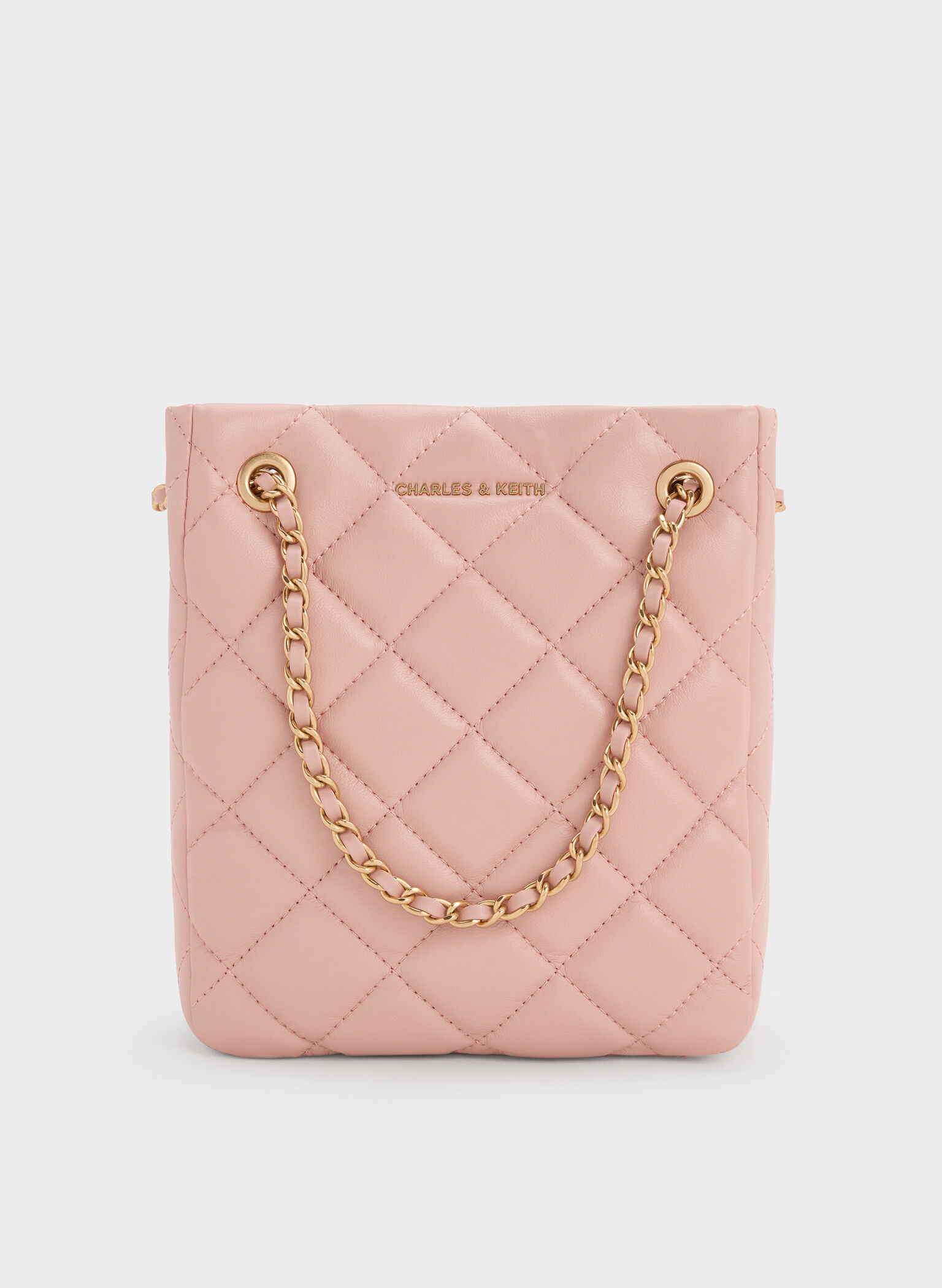 Bolso de hombro Alva acolchado con correa trenzada, Rosa pálido, hi-res
