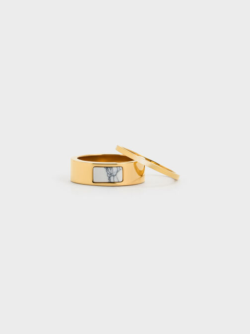 Briar Square Two-Ring Set, Gold, hi-res