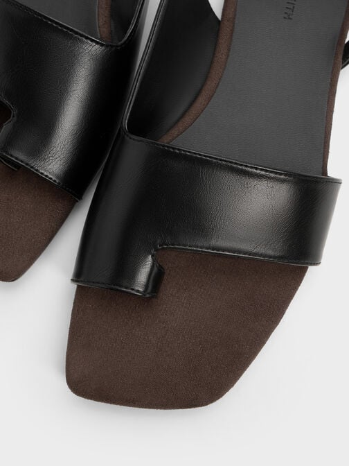 Toe-Ring Slingback Sandals, Black, hi-res