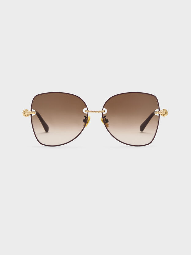 Sable Knot Butterfly Sunglasses, Burgundy, hi-res