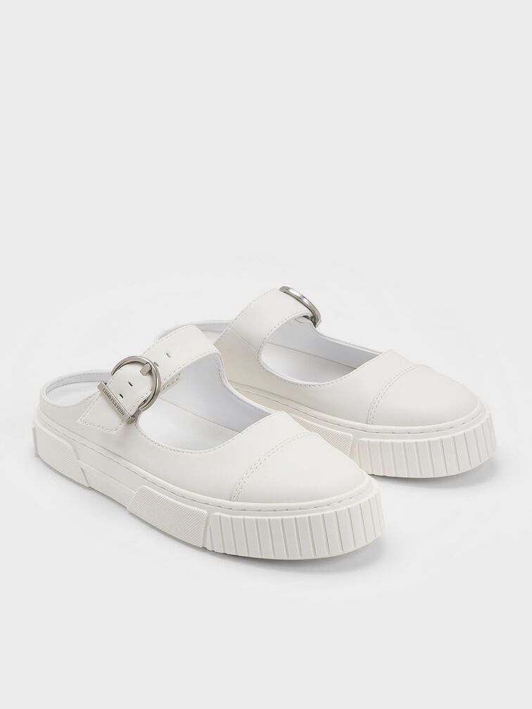 Zapatillas Deportivas Slip-On con Hebilla, Blanco, hi-res