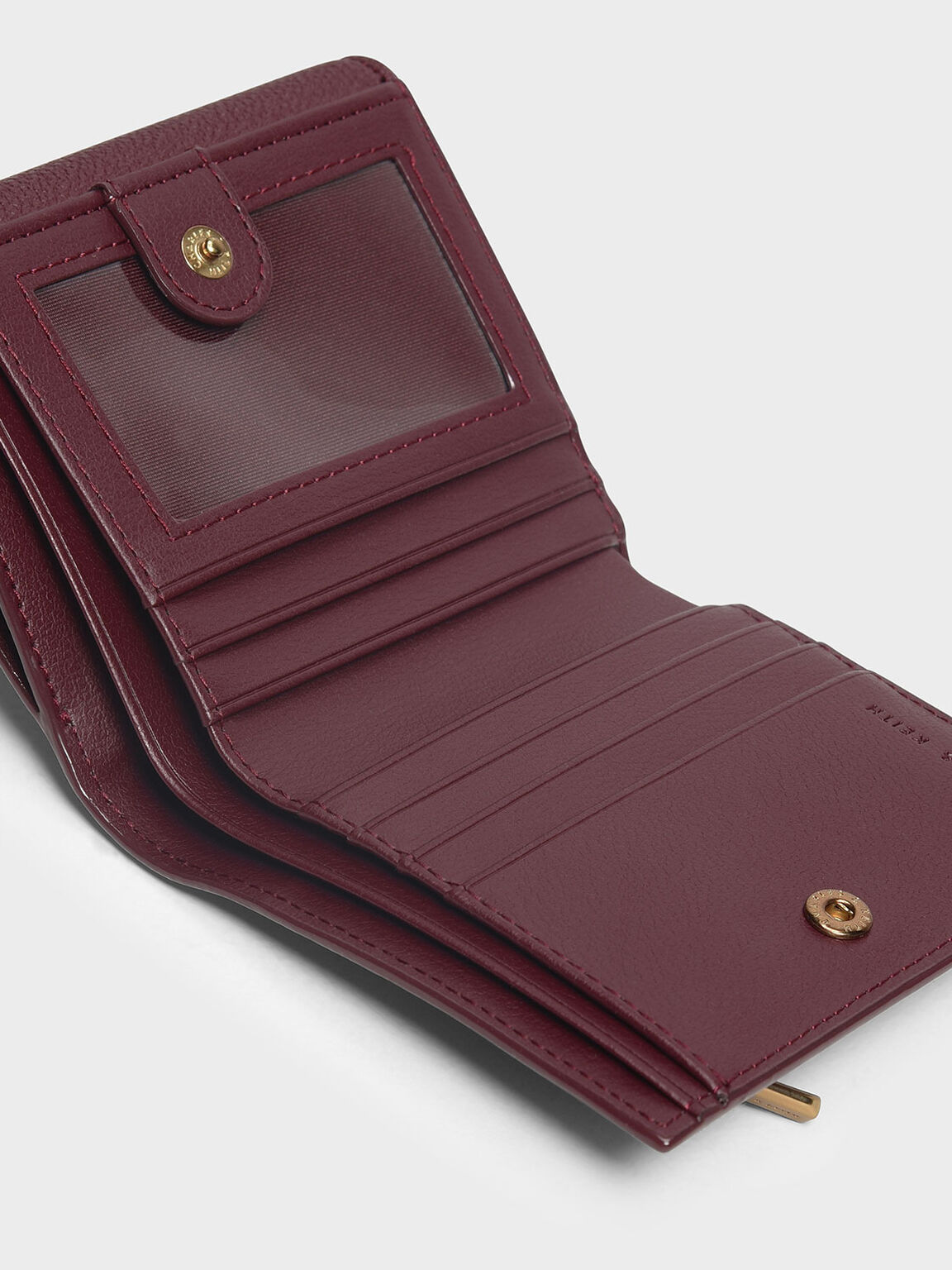 Metallic Accent Wallet, Prune, hi-res