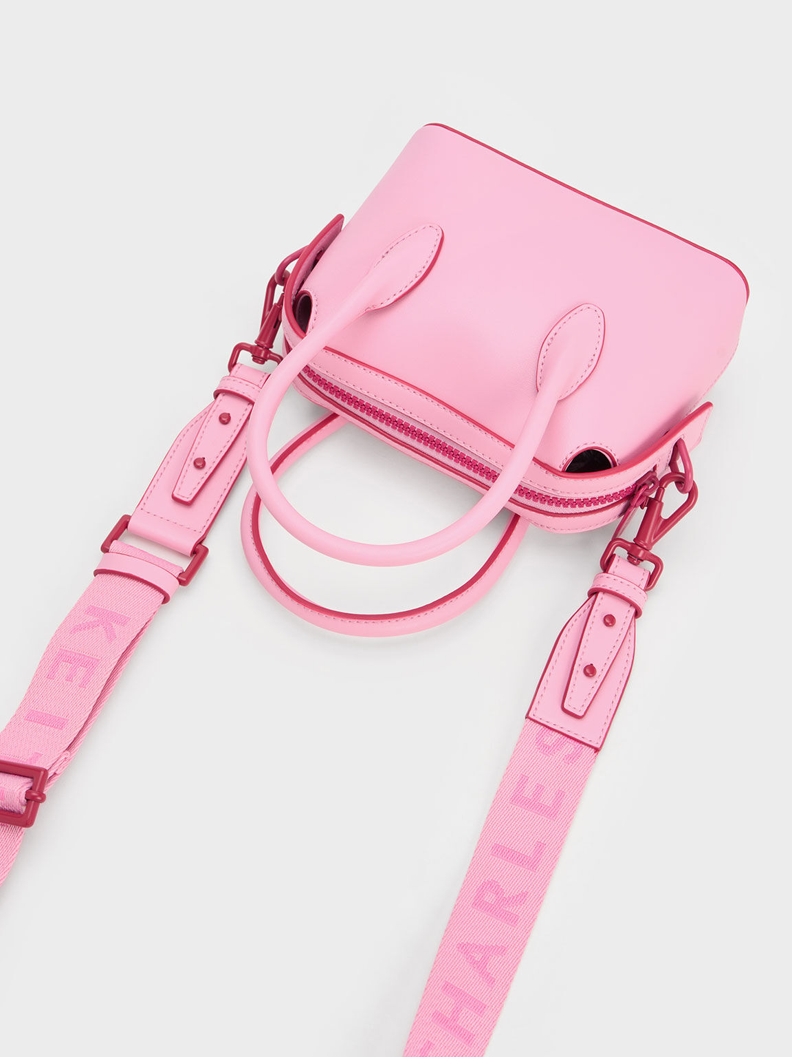 拉鍊小手提包, 粉紅色, hi-res