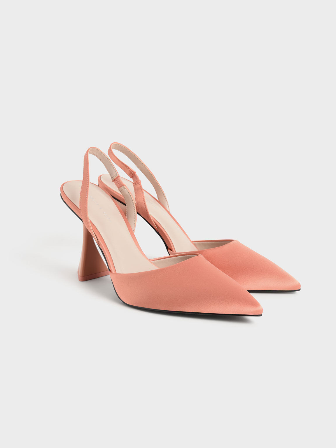 Recycled Polyester Slingback Pumps Peach