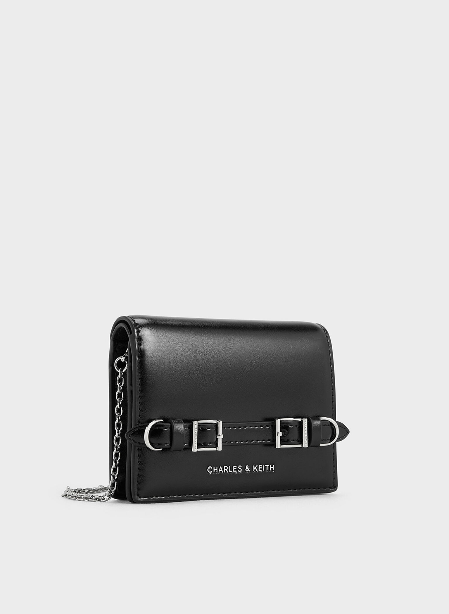 Sloane Chain-Handle Wallet, Noir, hi-res