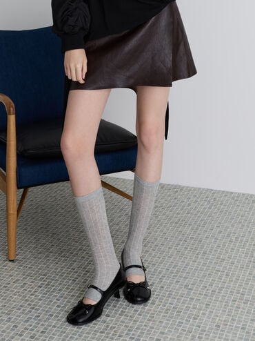 Wendy Bow Kitten-Heel Mary Jane Pumps, Black Box, hi-res