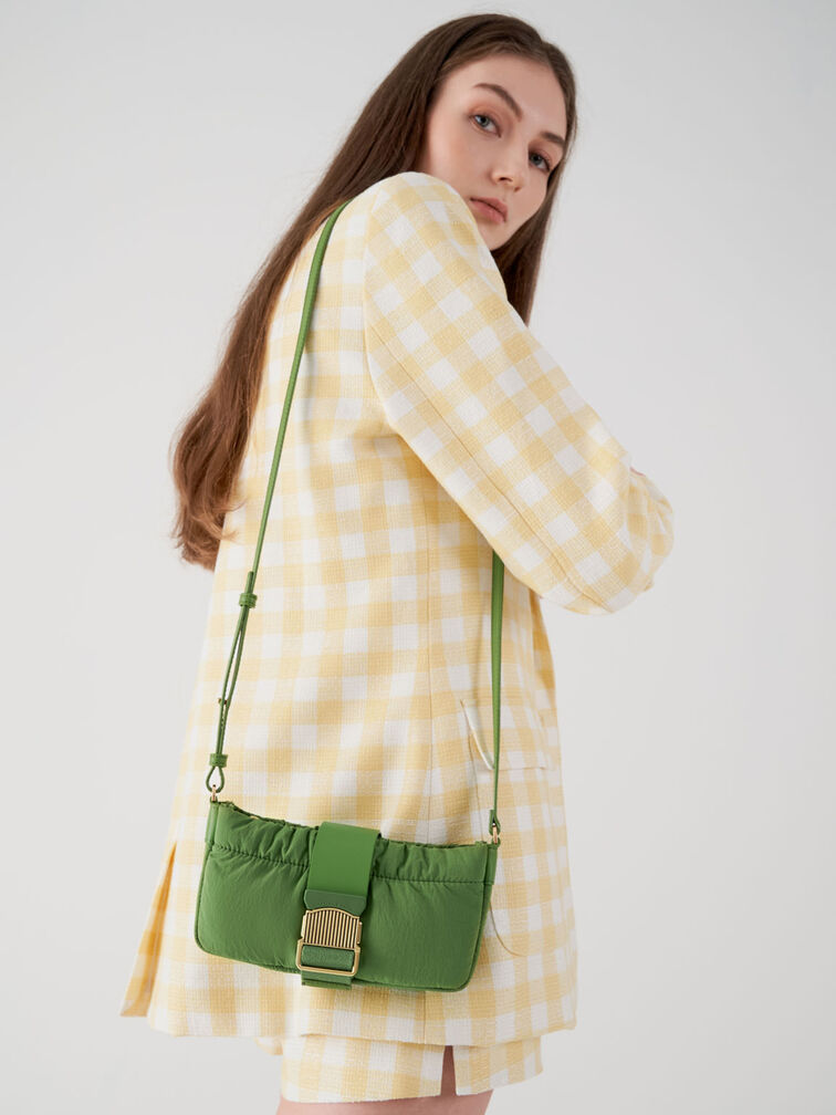 Aspen Ruched Phone Pouch, Green, hi-res