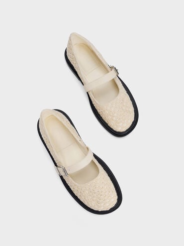 Fable 鉤織蕾絲瑪莉珍鞋, 石灰白, hi-res