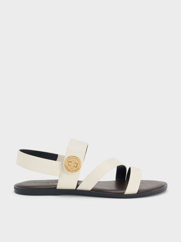 Yara Turn-Lock Strappy Sandals, White, hi-res