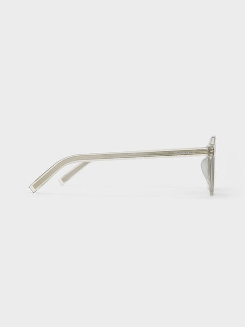 Leighton Recycled Acetate Square Sunglasses, Minted Grey, hi-res