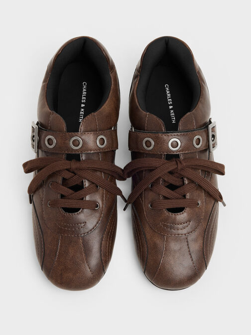 Jollie Grommet Mary Jane Sneakers, Dark Brown, hi-res