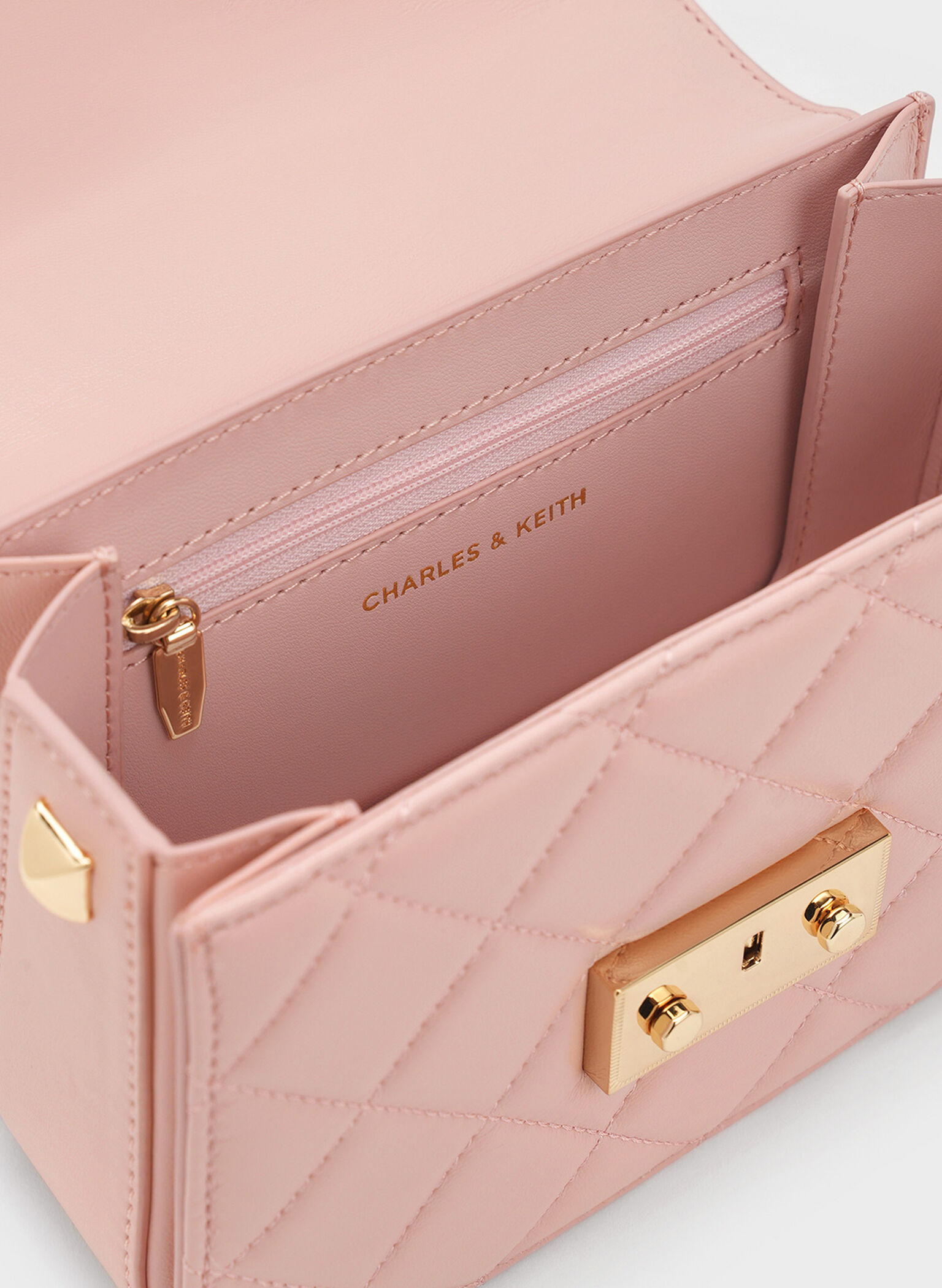 Alva Quilted Chain-Handle Bag, Light Pink, hi-res