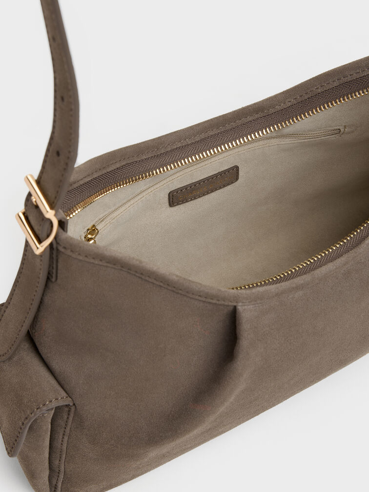 Bolso de hombro Khai con bolsillos laterales, Stone Grey, hi-res