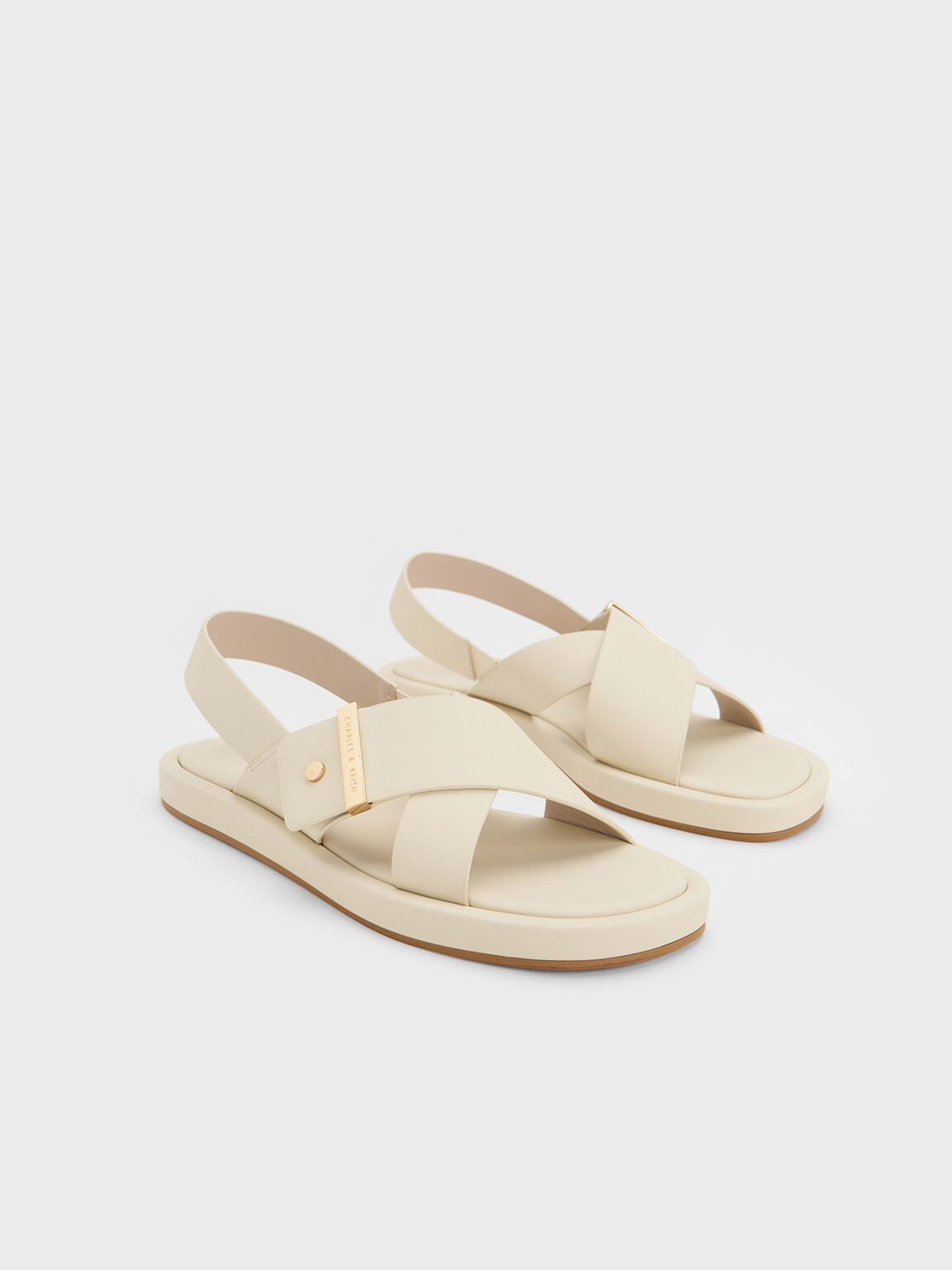 Crossover Back Strap Sandals, Chalk, hi-res