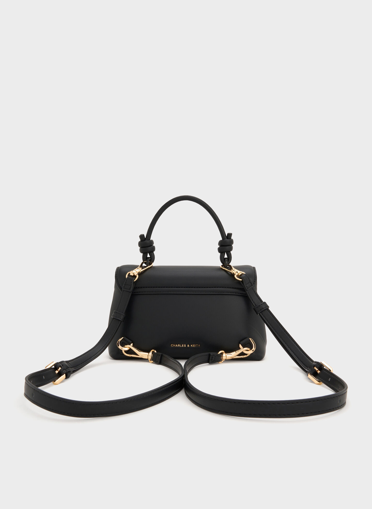 Sammie Knotted-Handle Two-Way Backpack, Black, hi-res