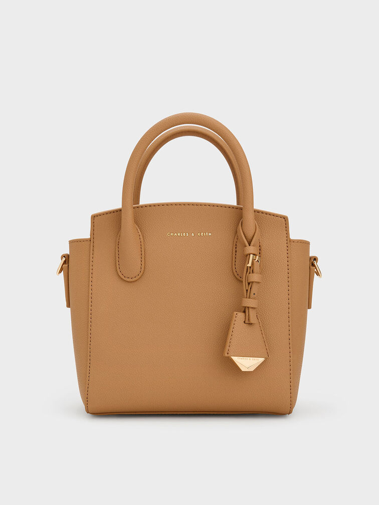 Harper Structured Top Handle Bag, Camel, hi-res