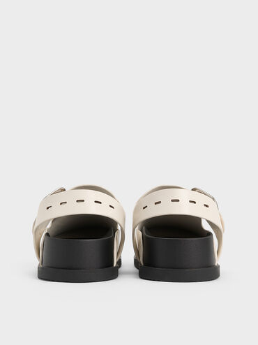 Buckled Slingback Mules, Chalk, hi-res