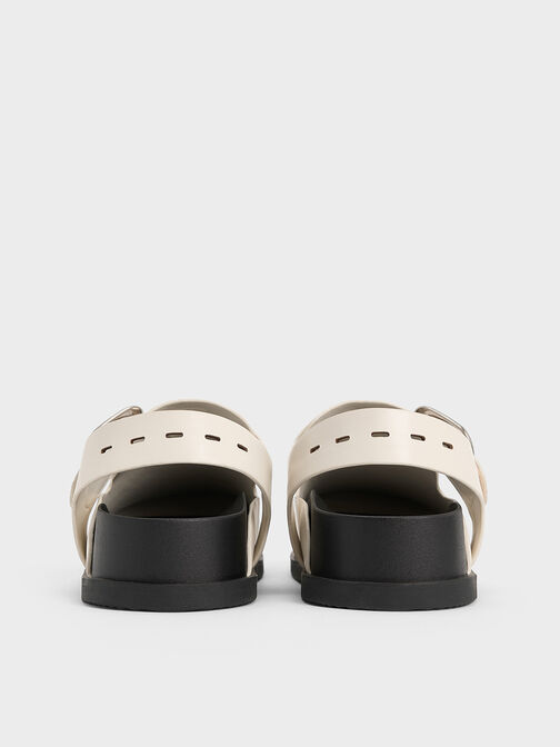 Buckled Slingback Mules, Chalk, hi-res