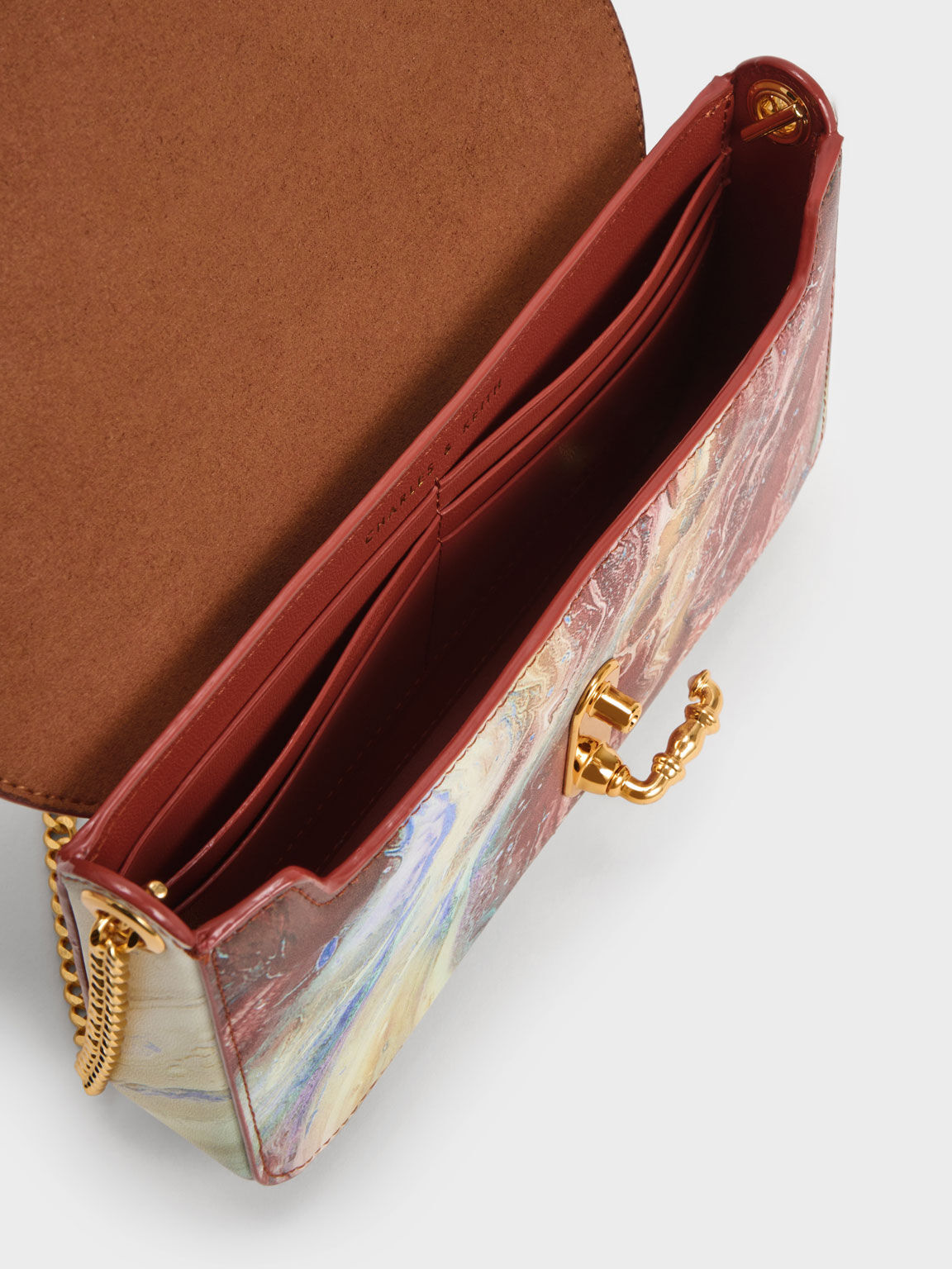 Meriah Swirl-Print Clutch, Multi, hi-res