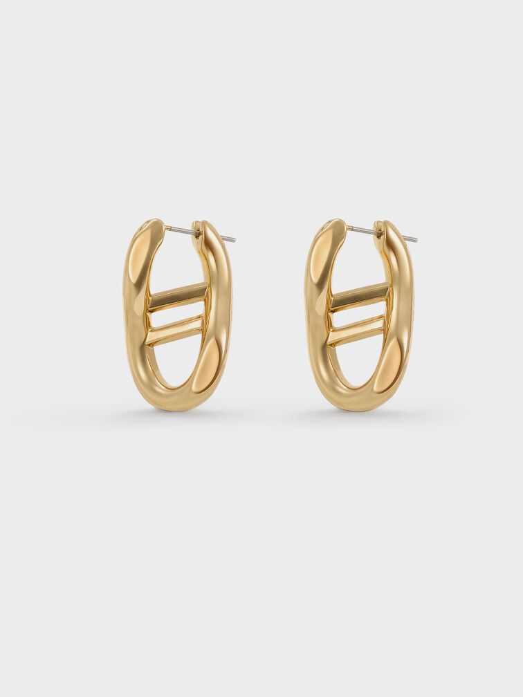 Nyra Sculptural Drop Earrings, Gold, hi-res