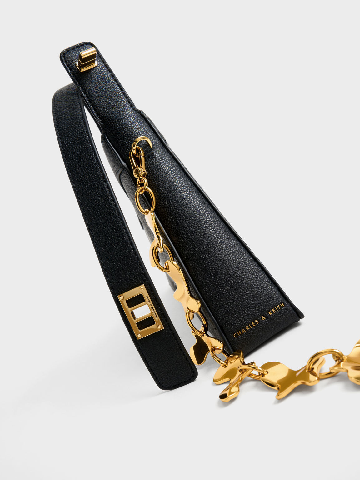 Verity Chain-Link Sculptural Bag, Black, hi-res