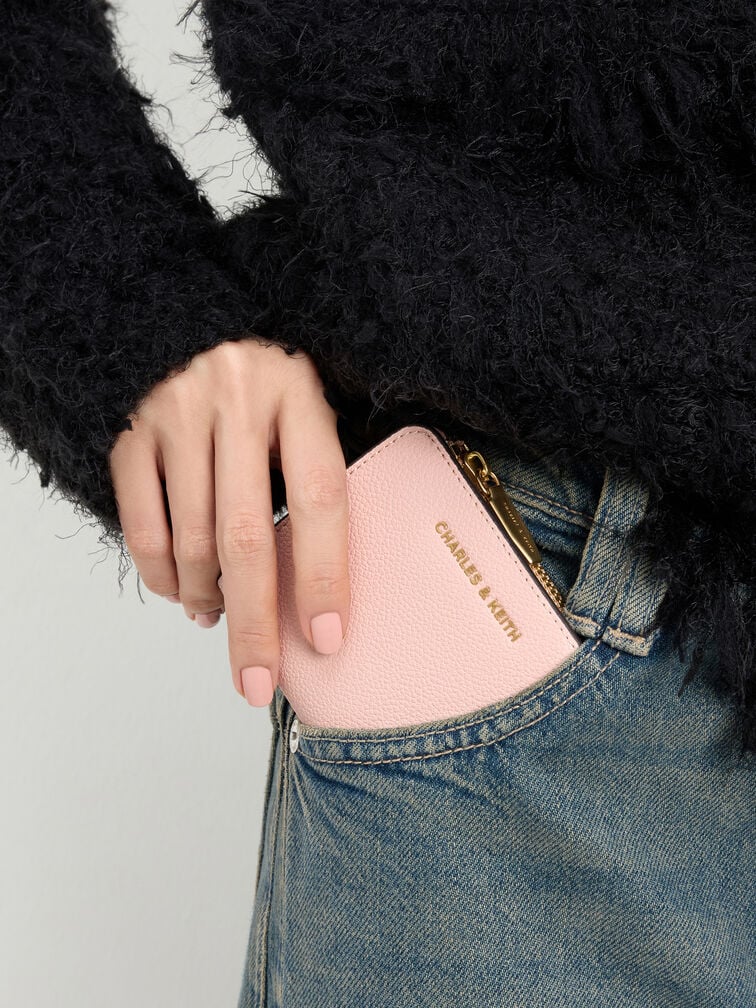 Carteira pequena Keely com z&iacute;per superior, Rosa-claro, hi-res