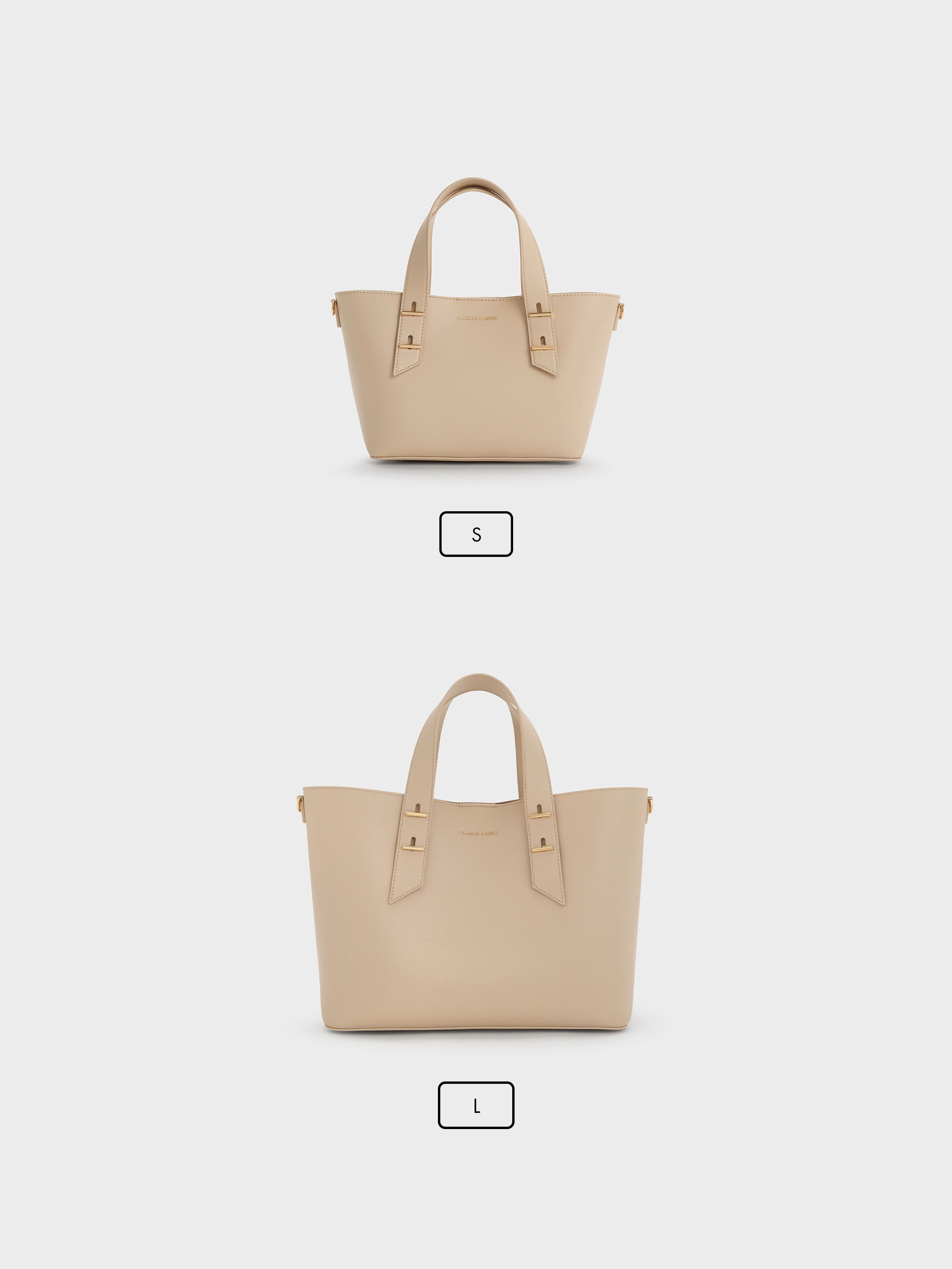 Dusted Oat Mini Shania Double-Handle Tote Bag - CHARLES & KEITH MX