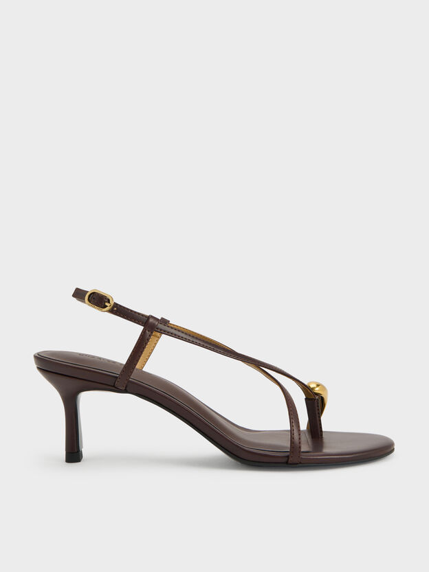 Raina Toe-Ring Heeled Sandals, Maroon, hi-res