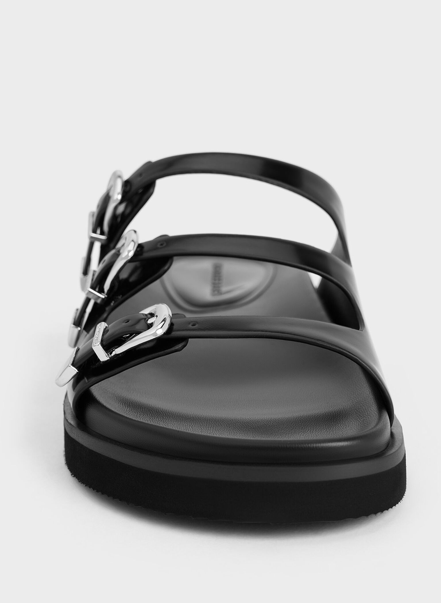 Samala Buckled Triple-Strap Sandals, Black Box, hi-res