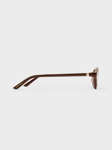 Lunettes de soleil ovales Pecola, Pecan Brown, hi-res