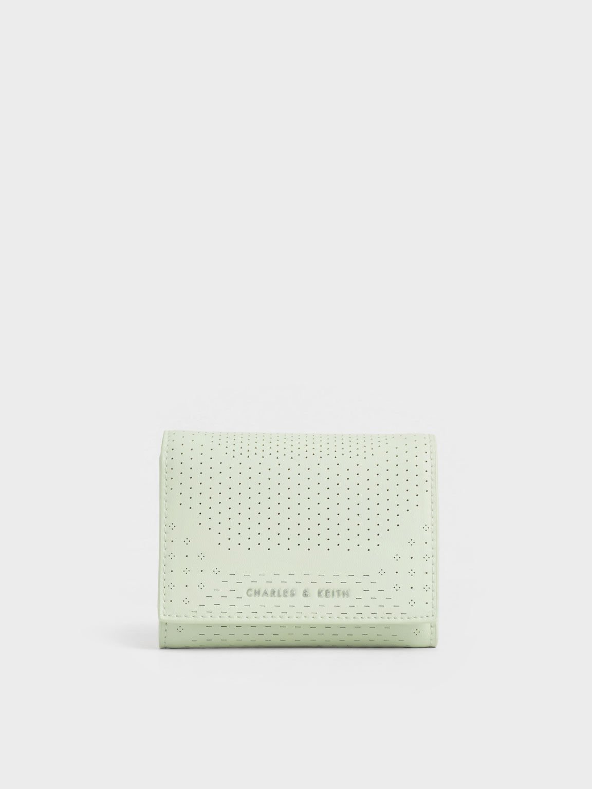 Lorain Perforated Wallet, Mint Green, hi-res